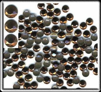 RHINESTUDS Faceted Metal 5mm BROWN Hot Fix 144 PC  