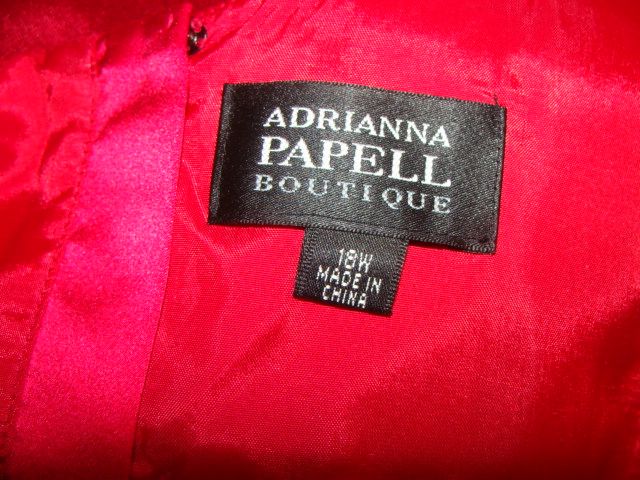 ADRIANNA PAPELL RED PLEATED SKIRT EVENING DRESS 18W  