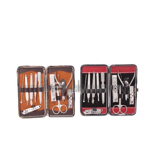 10 Pcs Pruning Set Nail Clippers Eyebrow Clip Case+Bag  