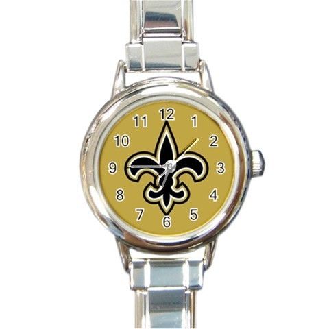 NEW ORLEANS SAINTS NFL Round Italian Charm Watch Gift  