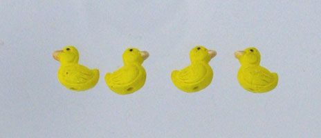 20 Hand Painted Ceramic Beads, Yellow Rubber Duck Design, New  