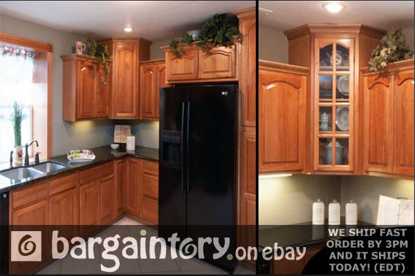 Beautiful 10ft cathedral hickory kitchen RTA cabinets  