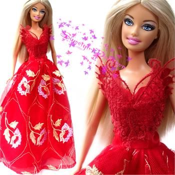   Red Dress Gown for Barbie Fashionistas Doll Clothes ZQ103  