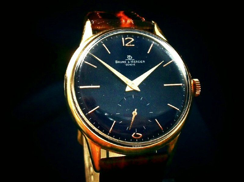 CLASSIC BAUME & MERCIER BLUE DIAL GOLD – PLATED NO RES  