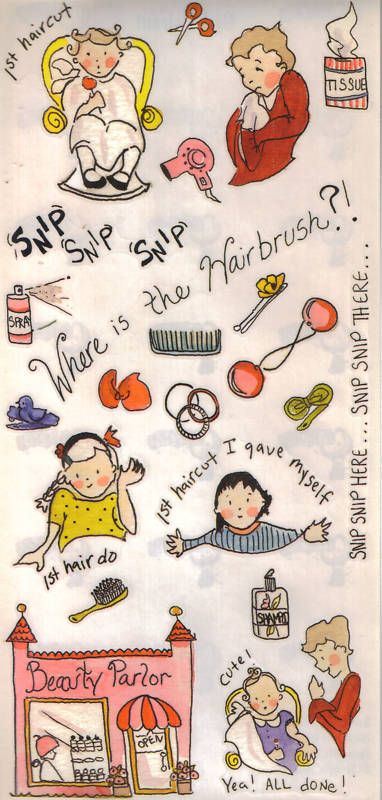 HAIR CUT* Scrappin Dreams Scrapbooking Stickers GIRLS  