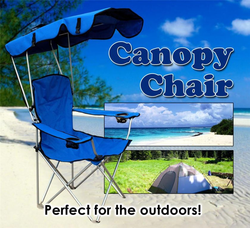   CANOPY CHAIR   BEACH CAMPING CHAIR XL / OUTDOOR CHAIRS / BLUE  