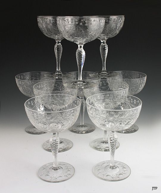 10 INCREDIBLE HAWKES CUT GLASS MASSIVE GOBLETS  