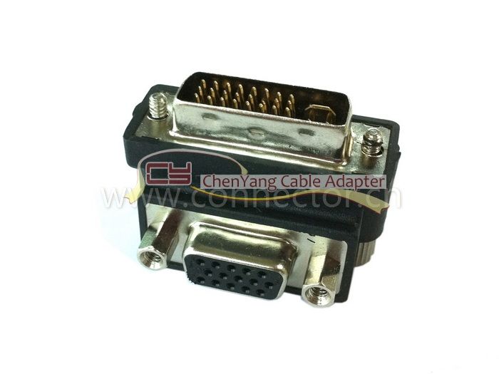 Right Angled 90 Degree VGA SVGA Female To DVI 24+5 male DVI to VGA RGB 