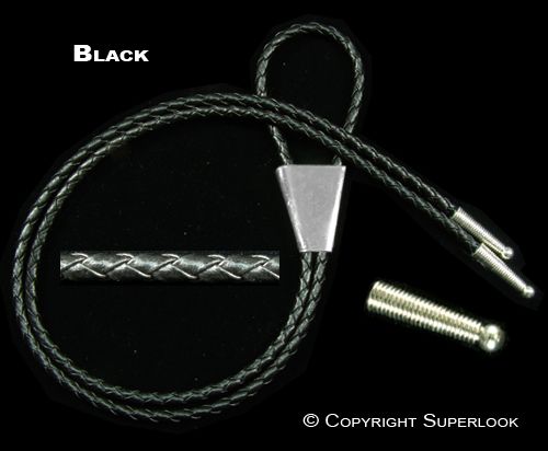 BOLO KIT Silver Tips, Slide & Black Cord Bola Tie ~ 42  