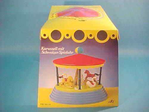 LBZ CAROUSEL SWISS MUSIC BOX WIND UP BOXED LORENZ BOLZ  