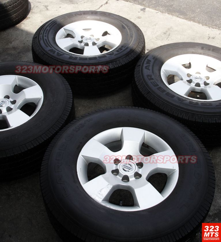 16 USED OEM NISSAN TRUCK 6LUG WHEELS & UNIROYAL TIRES  