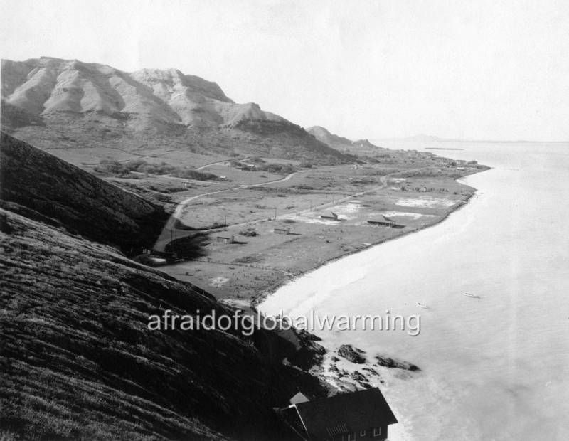 Old Photo Lanikai, Oahu looking towards Kailua Hawaii  