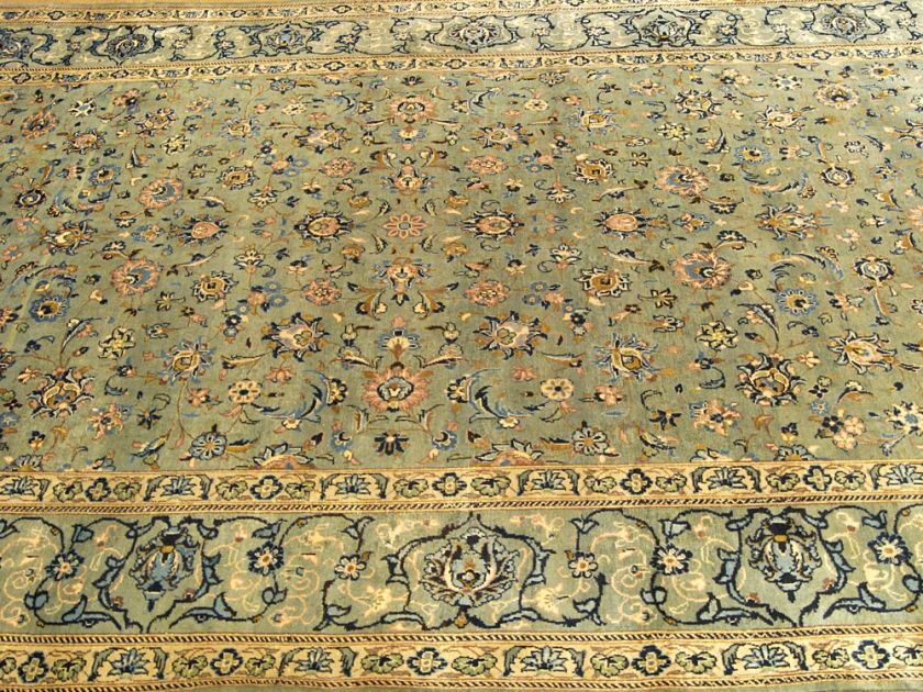 8x13 Handmade Carpet Antique Persian Kashan Wool Rug  