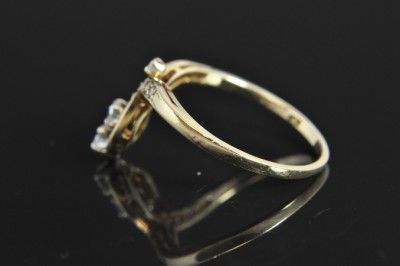 Estate Vtg 14K Gold Diamond Chevron Engagement Ring 9  