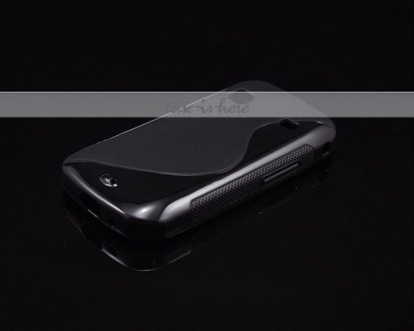 Black Soft Gel Skin S Line Wave TPU Case Cover for Samsung Galaxy Gio 