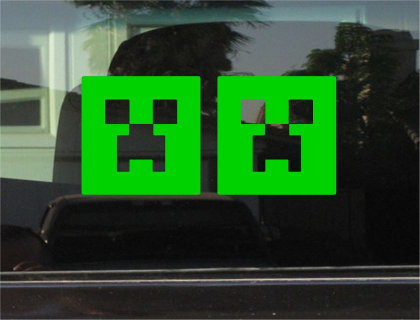 MINECRAFT CREEPER VINYL DECAL / STICKER PAIR  