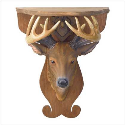 DEER WALL SHELF Faux Hunting Trophy Art Sculpture NEW  