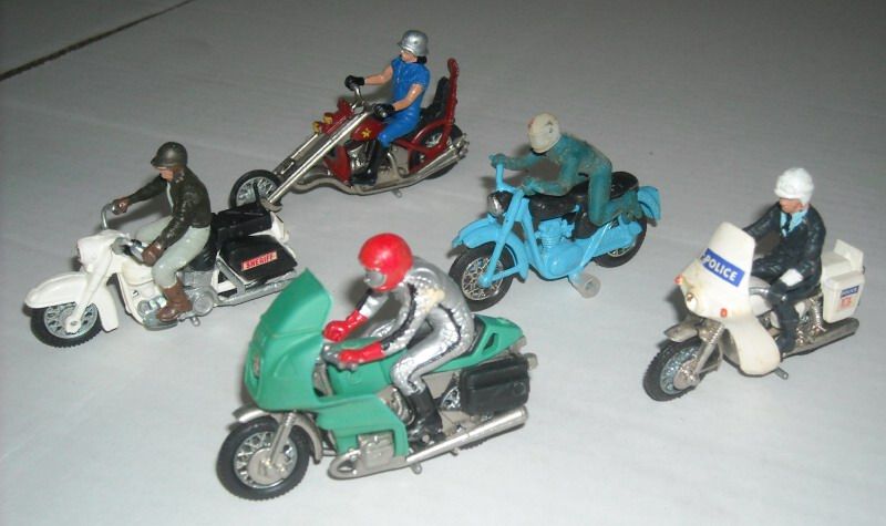 Vintage Diecast Motorcycle Chopper Toy Lot 21pc Collection w/ Mattell 