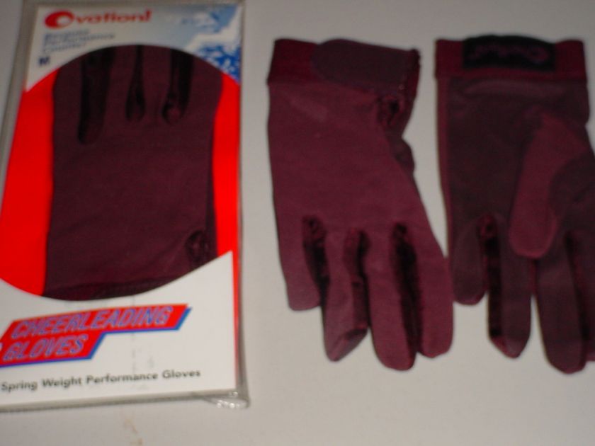 CHEERLEADING GLOVES OVATION MAROON SEVERAL N STOCK LG.  