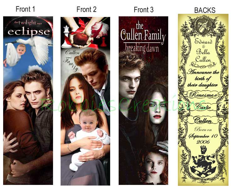 TWILIGHT Renesmee BOOKMARK Birth Announcement New Moon  