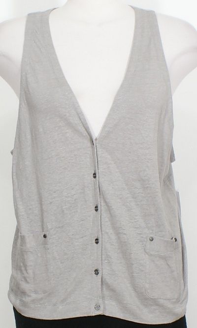 NWT EILEEN FISHER Moon Linen Jersey Racerback Vest PM  