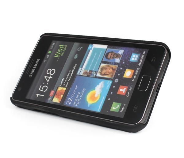   Stand Cover With Chrome for Samsung Galaxy S II S2 i9100 Black  