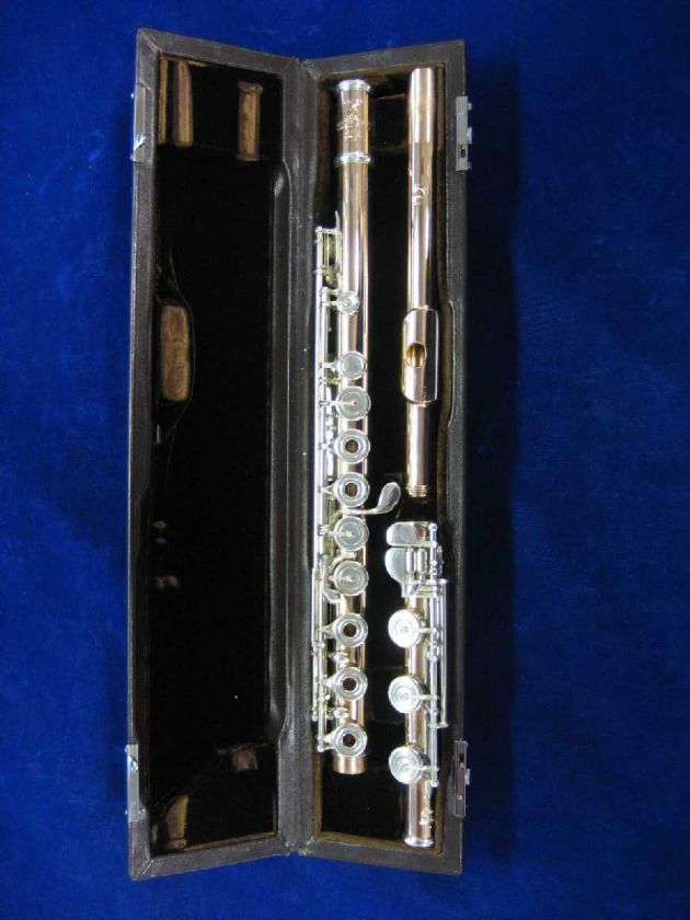 SUPERB BRANNEN COOPER 14K RED GOLD FLUTE, SILVER KEYS, BROEGGER 