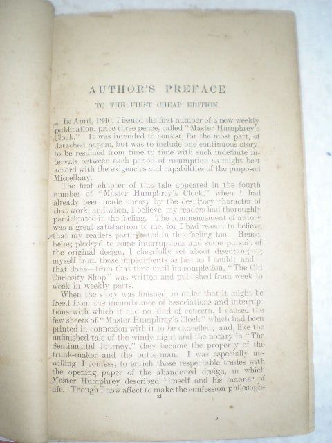 THE OLD CURIOSITY SHOP CHARLES DICKENS 1910 RARE BOOK  