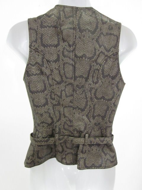 MOSCHINO Brown Snake Skin Print Button Down Vest Sz 8  