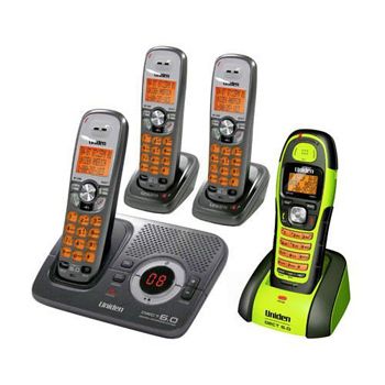 UNIDEN DECT 6.0 CORDLESS PHONE 4 HANDSETS~1 WATERPROOF  