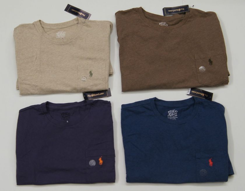 POLO RALPH LAUREN Men Crew Neck Pocket Front Logo T Shirts NEW NWT $39 