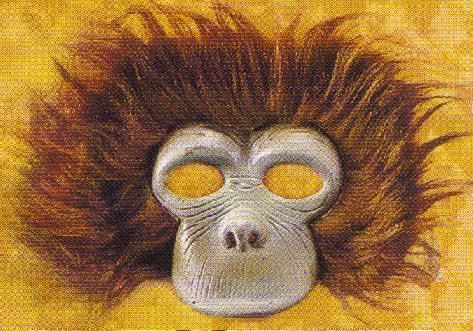 FURRY CHIMP MASK with LATEX HALF FACE  