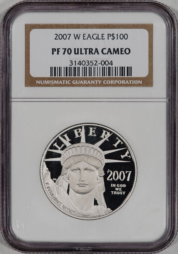 2007 W American Platinum Eagle Proof (1 oz) $100   NGC PF70 Ultra 