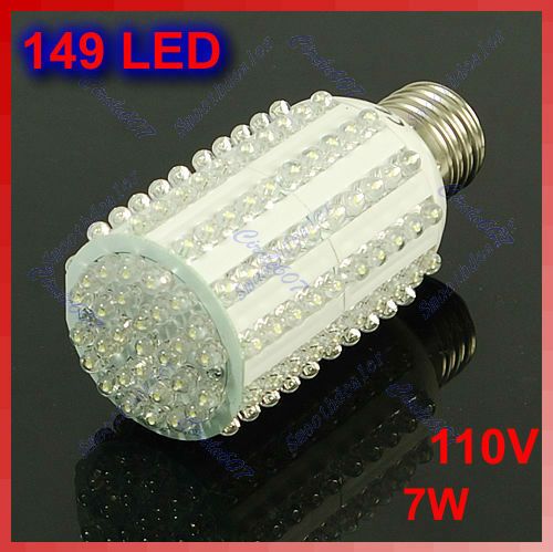 149 LED E27 White Bright Corn Light Bulb 110V Lamp 7W  