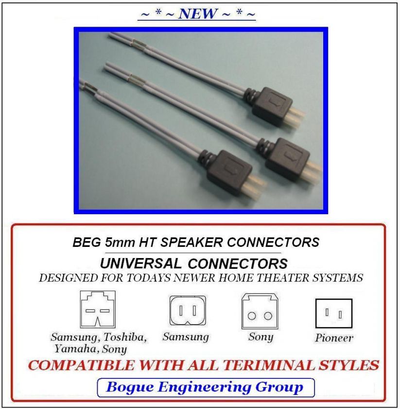 UNIVERSAL HOME THEATER SPEAKER WIRE CONNECTORS 5mm HEAVY DUTY HIGH 