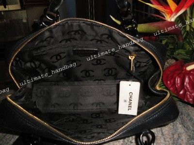 AUTH CHANEL BLACK CAVIAR TOTE DISCONTINUED EXCELLENT  