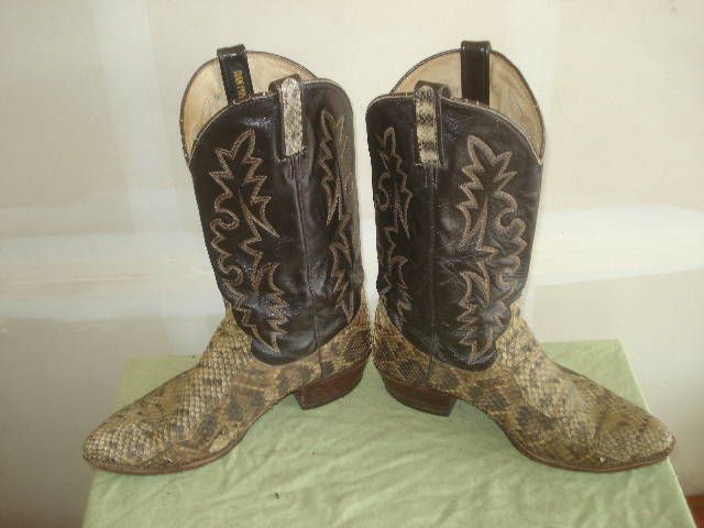   MEN VINTAGE EXOTIC RATTLE SNAKE SKIN COWBOY WESTERN BOOT SIZE 10.5 D