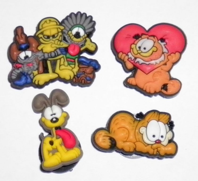 GARFIELD & ODIE SHOE CHARMS, FIT JIBBITZ BRACELET CROC  