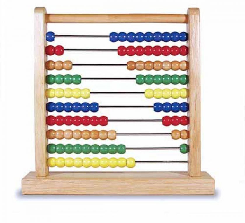 MELISSA & DOUG WOODEN ABACUS INCLUDES 100 WOODEN BEADS 493 NISB  
