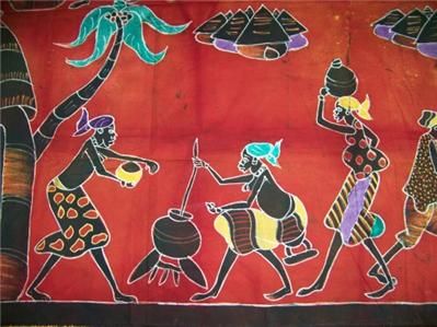 Rare Unique Large African Batik Wall Art Hanging Over 4.5 x 6 feet 