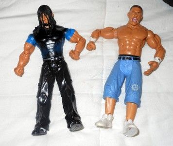 HUGE WWE TOY LOT~FIGURES, MASK, BELT~44 PIECES 1999 2010 VGUC~ROCK 