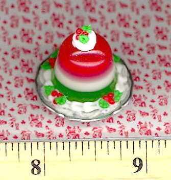   Crafted Dollhouse Miniature Layered Christmas Jello Dome Mold  