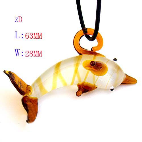 g323 Fashion Multi Colors Murano Lampwork Glass Dolphin Pendant Chain 