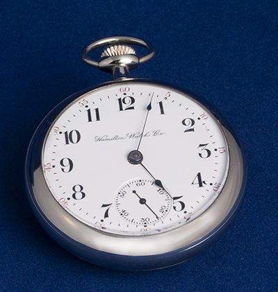 HAMILTON OPEN FACE 17 JEWEL POCKET WATCH  