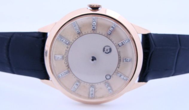 Rare Mens Vintage LeCoultre MYSTERY 14K Diamond Watch  