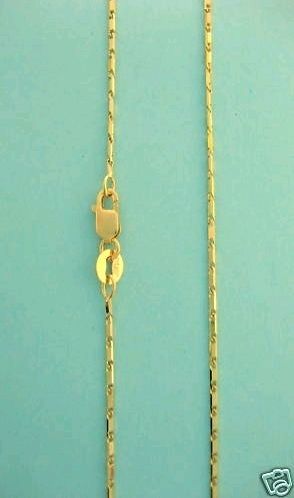 14K Solid Gold Bar Chain Made in Italy Italian 16  