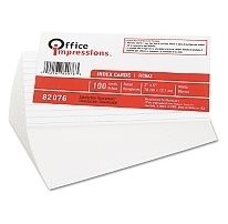 Ruled White Index Cards   500 pk  