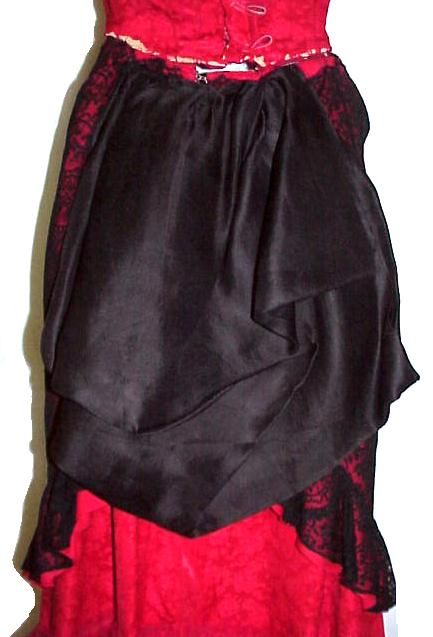 WESTERN FRONTIER DANCE HALL SALOON SATIN & LACE DRESS  