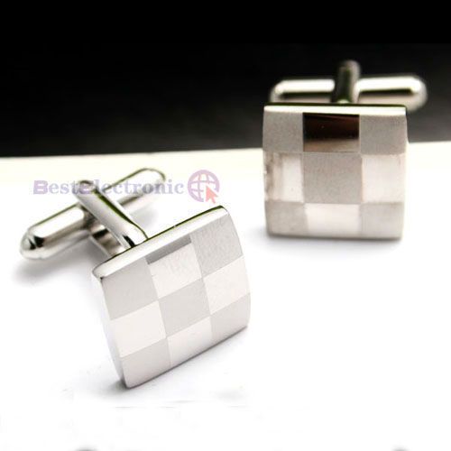 Laser engraved silver CLR square cufflinks cuff links  