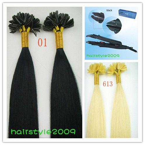 Nail Tip 200S 18 Human Hair Extension100g+fusion iron  